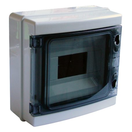 Tracon 1×8 mod, H×W×D=210×215×100mm, IP65, 660V AC, 1000 V DC EDFKIP65-8/1 Falon kívüli elosztódoboz, átlátszó ajtóval, N/PE sínnel 5997374177658