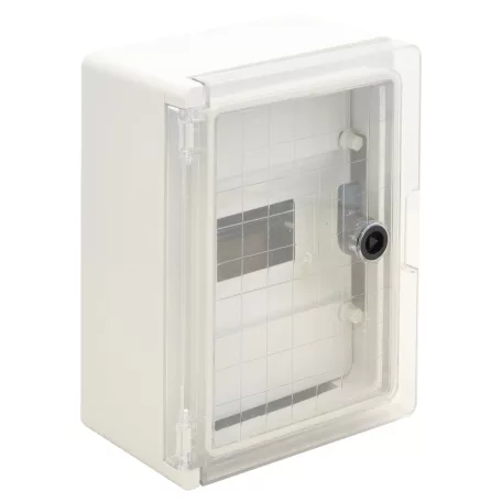 Tracon 1x8mod, HxWxD=280x210x130mm, IP65, IK10, 1000V AC/DC TME282113MT Műanyag elosztószekrény maszkos átlátszó ajtóval 5997374195058