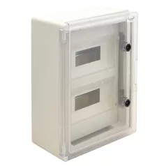   Tracon 2x12 mod, HxWxD=400x300x165mm, IP65, IK10, 1000V AC/DC TME403017MT Műanyag elosztószekrény maszkos átlátszó ajtóval 5997374183826