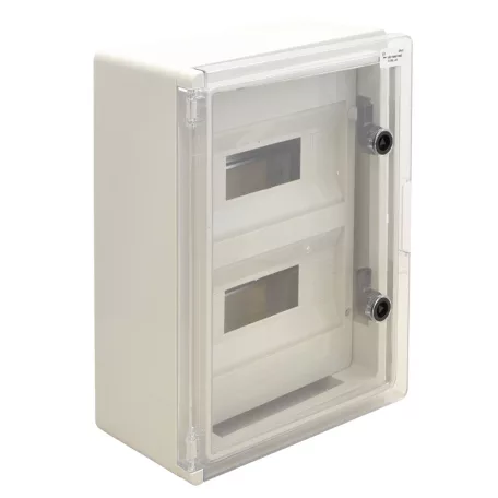 Tracon 2x12 mod, HxWxD=400x300x165mm, IP65, IK10, 1000V AC/DC TME403017MT Műanyag elosztószekrény maszkos átlátszó ajtóval 5997374183826
