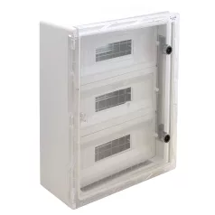  Tracon 3x17 mod, HxWxD=500x400x175mm, IP65, IK10, 1000V AC/DC TME504018MT Műanyag elosztószekrény maszkos átlátszó ajtóval 5997374183833