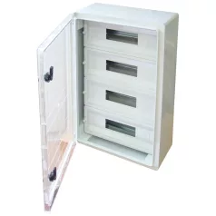   Tracon 4x17 mod, HxWxD=600x400x200mm, IP65, IK10, 1000V AC/DC TME604020MT Műanyag elosztószekrény maszkos átlátszó ajtóval 5997374183840