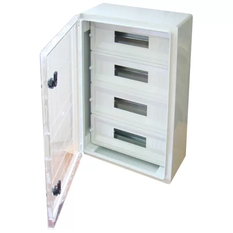 Tracon 4x17 mod, HxWxD=600x400x200mm, IP65, IK10, 1000V AC/DC TME604020MT Műanyag elosztószekrény maszkos átlátszó ajtóval 5997374183840