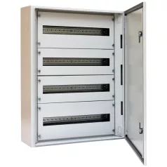   Tracon 600×900×200mm / 120M (5×24 mod) TGE609020 Ívelt biztonsági üvegajtós fémelosztószekrény 5997374217316
