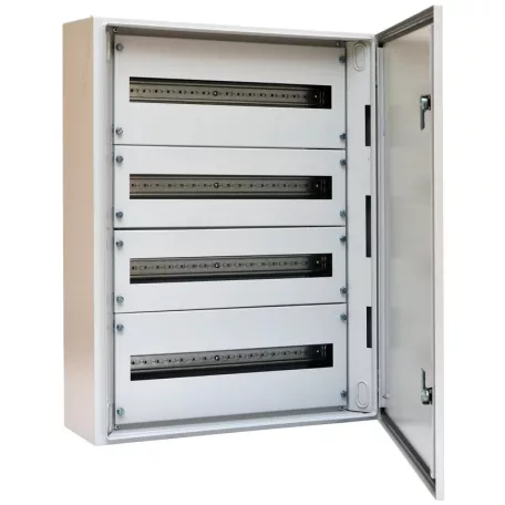 Tracon 600×900×200mm / 120M (5×24 mod) TGE609020 Ívelt biztonsági üvegajtós fémelosztószekrény 5997374217316