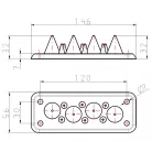 Tracon 134x48mm; IP54 EKBV-01 Elosztószekrény kábelbevezető, gumi, 4db kábelhez 5997374187398