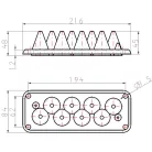 Tracon 216x84mm; IP55 EKBV-02 Elosztószekrény kábelbevezető, gumi, 10db kábelhez 5997374187404