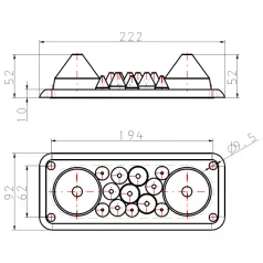   Tracon 222x92mm; IP55 EKBV-03 Elosztószekrény kábelbevezető, gumi, 14db kábelhez 5997374187411