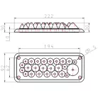 Tracon 222x92mm; IP55 EKBV-04 Elosztószekrény kábelbevezető, gumi, 25db kábelhez 5997374187428