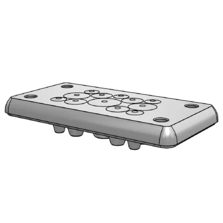 Tracon 107×56×19mm, IP65 EKBV-10 Elosztószekrény kábelbevezető,gumi, 12db kábelhez 5997374216821
