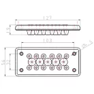 Tracon 127×56×19mm, IP65 EKBV-16 Elosztószekrény kábelbevezető,gumi, 17db kábelhez 5997374216838