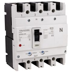   Tracon 4P,250A,Ir=(0,8-1,0)In,400/415V, 50/60Hz, Icu=36kA, Ics=25kA AKMN2-250 Kompakt megszakító 5997374234443