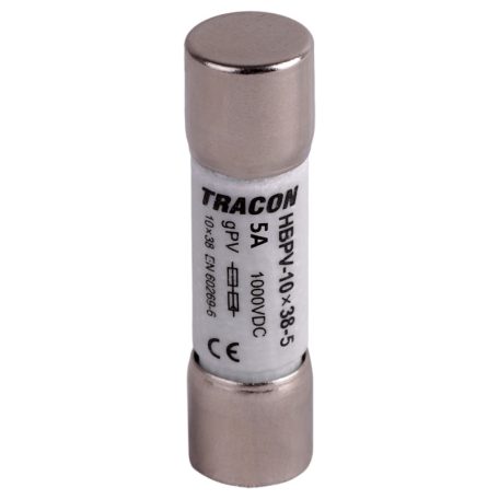 Tracon gPV, 5A,1000VDC,10kA,10x38 HBPV-10X38-5 Hengeres biztosító PV 5997374231022