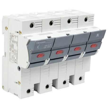 Tracon 100A, 22x58mm, Un=400V/690V, 3P+N right, LED CFBL3P+N100 Szakaszolókapcsoló-biztosító hengeres bizt.hoz, maszkolható 5997374235877