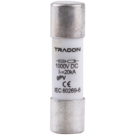 Tracon gPV, 20A,1000VDC,35kA,10x38 CFPV-10X38-20 Hengeres biztosító PV 5997374236034
