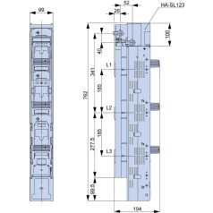   Tracon 500/690V AC, 220/400V DC, max.250A, 3P, 1, V SL1-3X/9/KM2G-F Függőleges biztosítós szakaszolókapcsoló, pólusonként nyitás 5997374175845