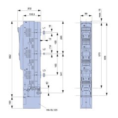   Tracon 500/690V AC, 220/400V DC, max.250A, 3P, 1, -V- SL1-3X3/9/KM2G-F Függőleges biztosítós szakaszolókapcsoló, egyszerre nyitás 5997374184038