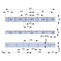   Tracon  SH100/185 Gyűjtősíntartó 100 és 185 mm-es sínrendszerekhez 5997374186834