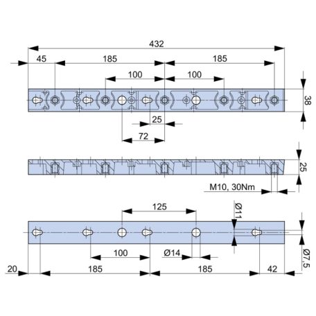Tracon  SH100/185 Gyűjtősíntartó 100 és 185 mm-es sínrendszerekhez 5997374186834