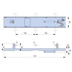   Tracon  H-RF Függőleges síntakaró, füllel,100mm széles,185 mm-rendszerhez 5997374186865
