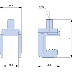   Tracon  SK-L/SL00/15 Készülékrögzítő kapocs, 5-10 mm-es sínvastagsághoz, SL00-hoz 5997374186872