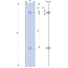   Tracon  H-SL123/662 Függőleges síntakaró, 100 mm széles, csavaros 5997374187107