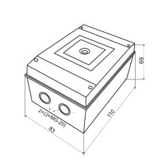   Tracon IP65 TKTS-01 Műanyag kézikapcsoló tokozat, 1-es méret 5997374184205