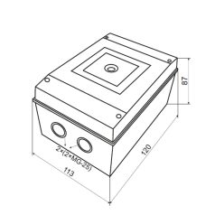   Tracon IP65 TKTS-02 Műanyag kézikapcsoló tokozat, 2-es méret 5997374184212