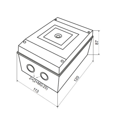 Tracon IP65 TKTS-02 Műanyag kézikapcsoló tokozat, 2-es méret 5997374184212