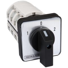   Tracon 400V, 50Hz, 20A, 2×3P, 5,5kW, 48×48mm, 60° TKV-206/3 Választókapcsoló, 1-0-2 5997374141215
