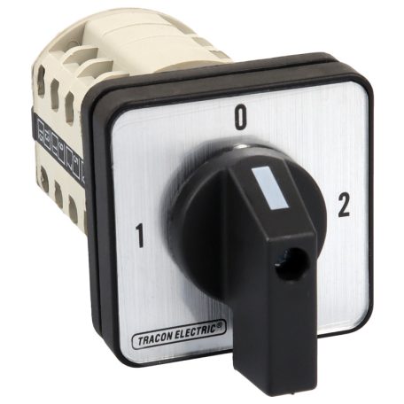 Tracon 400V, 50Hz, 63A, 2×3P, 18,5kW, 64×64mm, 90° TKV-639/3 Választókapcsoló, 1-0-2 5997374141383