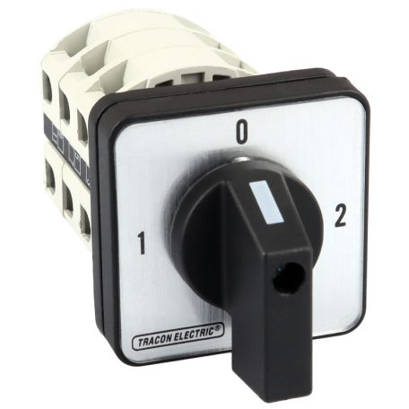Tracon 400V, 50Hz, 125A, 2×3P, 30kW, 88×88mm, 90° TKV-129/3 Választókapcsoló, 1-0-2 5997374141154