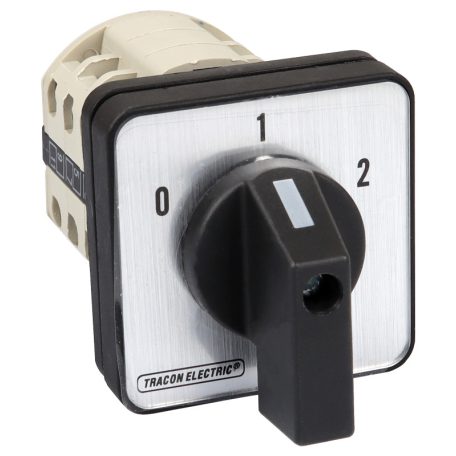 Tracon 400V, 50Hz, 160A, 2×3P, 37kW, 88×88mm, 60° TKB-166/3 Választókapcsoló, 0-1-2 5997374140317