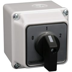   Tracon 400V, 50Hz, 32A, 2×4P, 11kW, 64×64mm, 60°, IP44 TKB-326/4T Tokozott választókapcsoló, 0-1-2 5997374149983