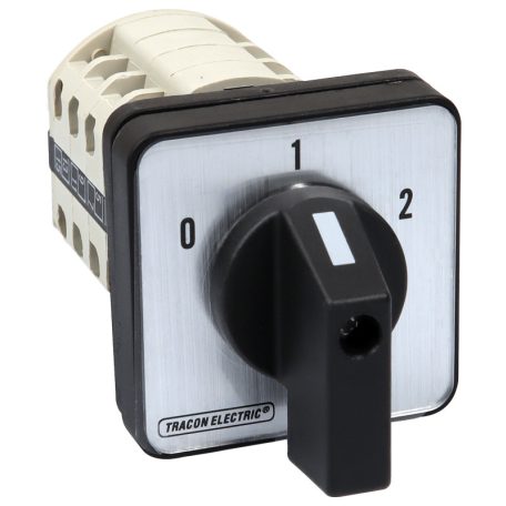 Tracon 400V, 50Hz, 63A, 2×4P, 18,5kW, 64×64mm, 60° TKB-636/4 Választókapcsoló, 0-1-2 5997374140522
