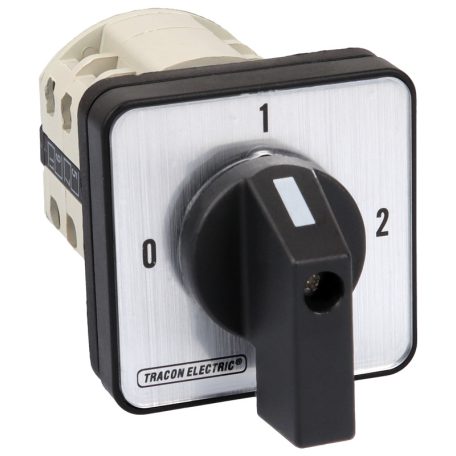 Tracon 400V, 50Hz, 20A, 2×3P, 5,5kW, 48×48mm, 90° TKB-209/3 Választókapcsoló, 0-1-2 5997374140386