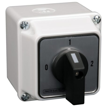 Tracon 400V, 50Hz, 20A, 2×3P, 5,5kW, 48×48mm, 90°, IP65 TKB-209/3T65 Tokozott választókapcsoló, 0-1-2 5997374157032