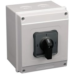   Tracon 400V, 50Hz, 25A, 2×3P, 7,5kW, 48×48mm, 90°, IP65 TKB-259/3T65 Tokozott választókapcsoló, 0-1-2 5997374189477