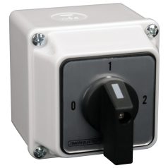   Tracon 400V, 50Hz, 32A, 2×3P, 11kW, 64×64mm, 90°, IP65 TKB-329/3T65 Tokozott választókapcsoló, 0-1-2 5997374157049