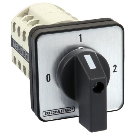 Tracon 400V, 50Hz, 20A, 2×4P, 5,5kW, 48×48mm, 90° TKB-209/4 Választókapcsoló, 0-1-2 5997374140409