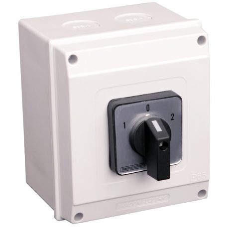 Tracon 400V, 50Hz, 63A, 18,5kW, 64×64mm, IP65 TKM-63/NT65 Tokozott közvetlen irányváltó motorkapcsoló, 1-0-2 5997374189538