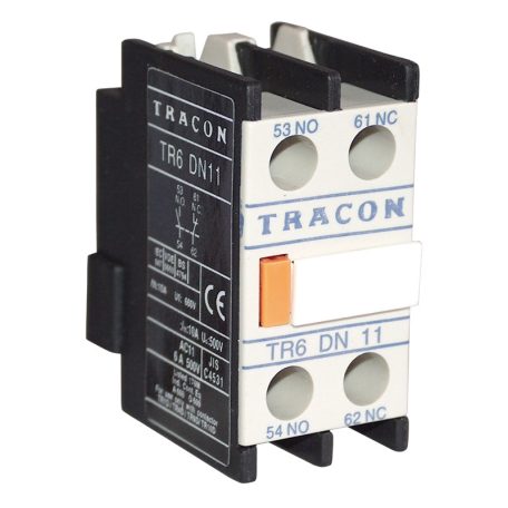 Tracon 230V, 50Hz, 2A, 2×NC TR6DN02 Homlokoldali segédérintkező TR1D/F és TR1E kontaktorokhoz 5997374110969