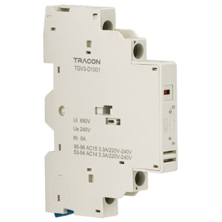 Tracon 1xNC+1xNO TGV3-D0110 Túlterhelési kijelző kioldásjelzővel és segédérintkezővel 5997374233293