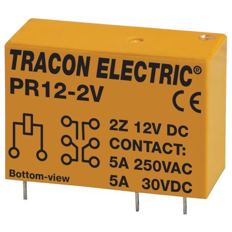 Tracon 12V DC / 2×CO (5A, 230V AC / 30V DC) PR12-2V Print relé 5997374114929