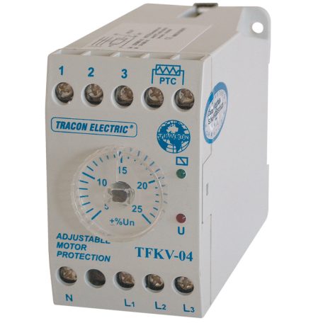 Tracon 3x230/400V AC,+/-5% - +/-25%, 5A/250V AC TFKV-04 Védőrelé, feszültségfigyelő 3 fázisra aszim/túlmel. véd 5997374148160