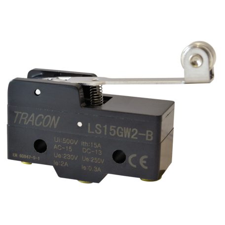 Tracon 1xCO, 2A/230V AC-15, 0,3A/250V DC-13, 35mm, IP00 LS15GW2-B Helyzetkapcsoló, rugószáras-görgős 5997374132886