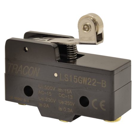 Tracon 1xCO, 2A/230V AC-15, 0,3A/250V DC-13, 19mm, IP00 LS15GW22-B Helyzetkapcsoló, rugószáras-görgős 5997374132879