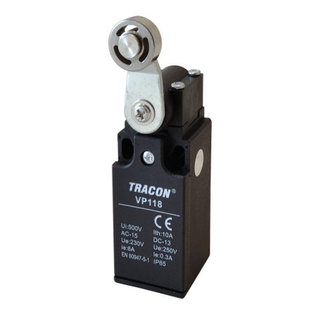 Tracon 1xNO+1xNC, 6A/230V AC-15, 0,3A/250V DC-13, 28mm, IP65 VP118 Helyzetkapcsoló, lengőkar-görgő 5997374111140