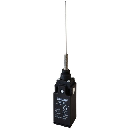 Tracon 1xNO+1xNC, 6A/230V AC-15, 0,3A/250V DC-13, 125mm, IP65 VP106 Helyzetkapcsoló, rugószáras 5997374111126