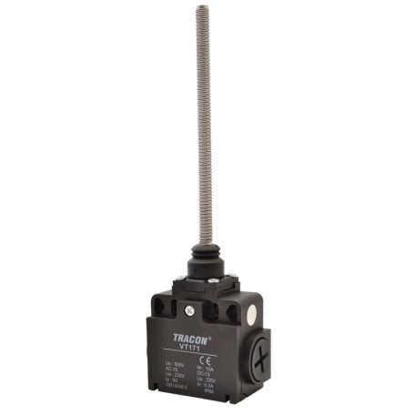 Tracon 1xNO+1xNC, 6A/230V AC-15, 0,3A/250V DC-13, IP65 VT171 Helyzetkapcsoló, rugószáras (műanyag+acél) 5997374203524